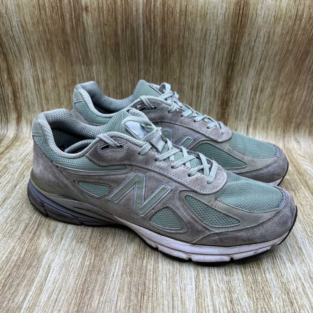 New Balance 990v4 Men's Size 13 Green Grey Suede Mesh Made in USA M990MS4